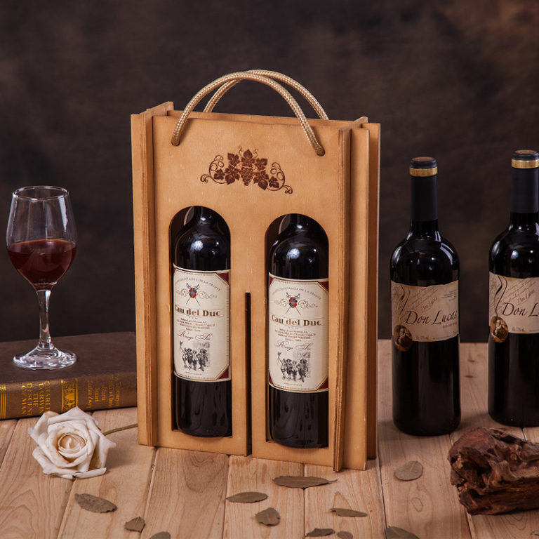 Custom Pine Portable Double Wood Wine Box Wooden Box – Wooden Box Manufacturer, Custom Wooden ...
